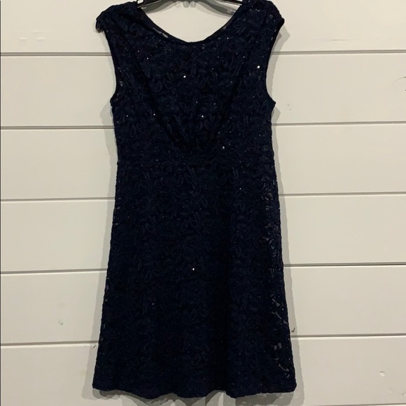 INC Navy Blue Lace Overlay Dress NEW Size 10 International Concepts Dress - Picture 10 of 12